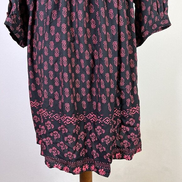 Beach Lunch Lounge NWT Krissi Dress Size Medium Knee Length Black Red Boho - Picture 11 of 12